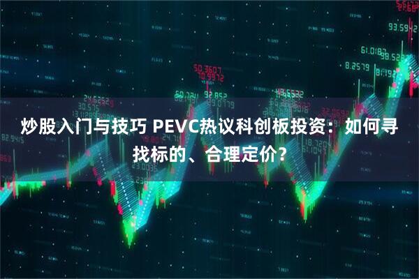 炒股入门与技巧 PEVC热议科创板投资：如何寻找标的、合理定价？